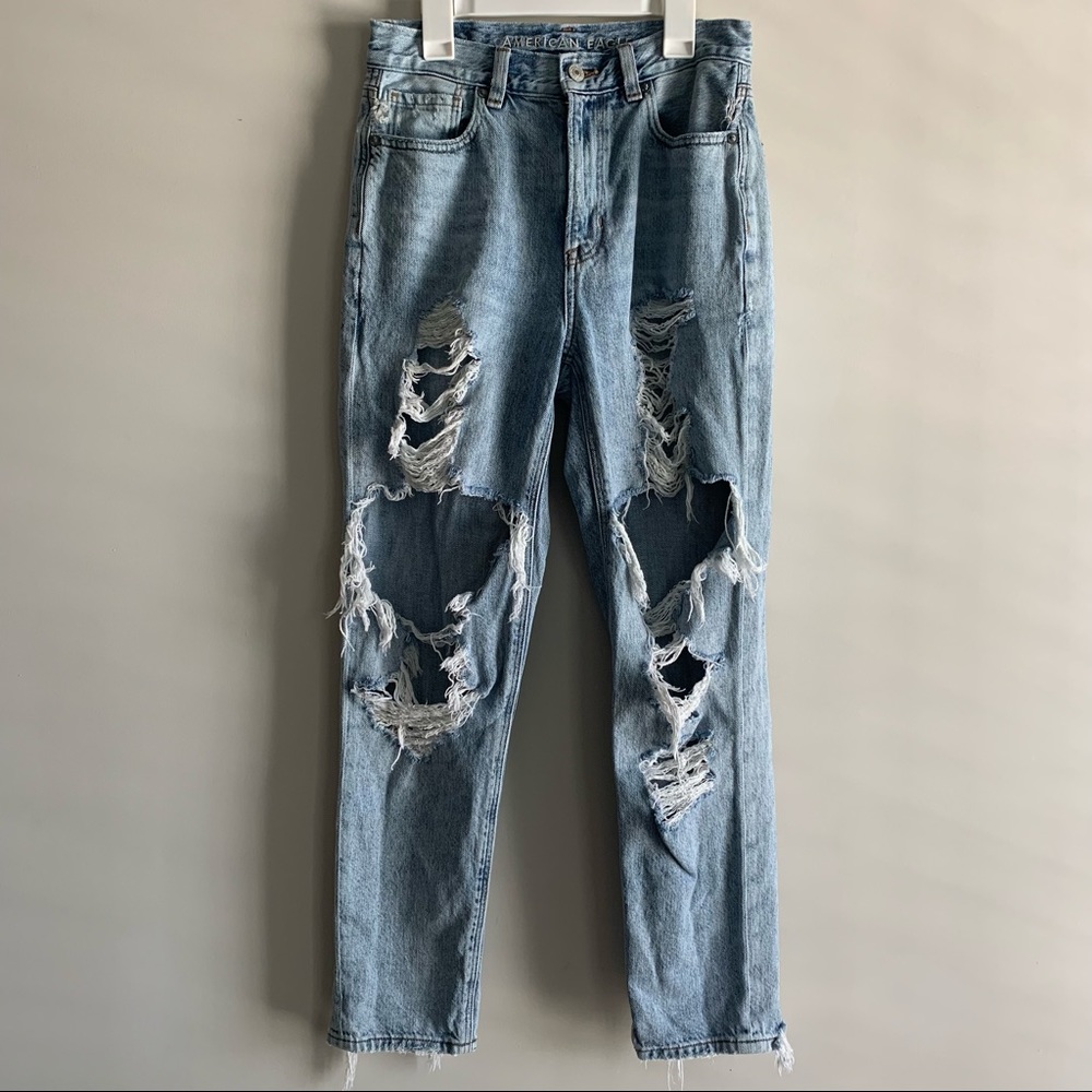 American Eagle Distressed Mom Jeans